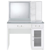 Flora 2-drawer Vanity Set with LED Mirror White High Gloss - 930218