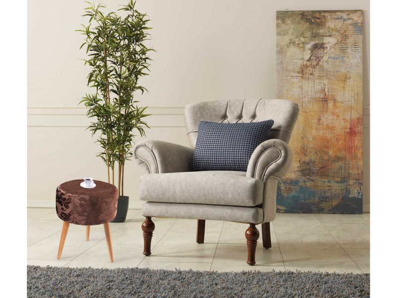 Flora Ottoman 101 in Brown - 790-FLO-101-BRO