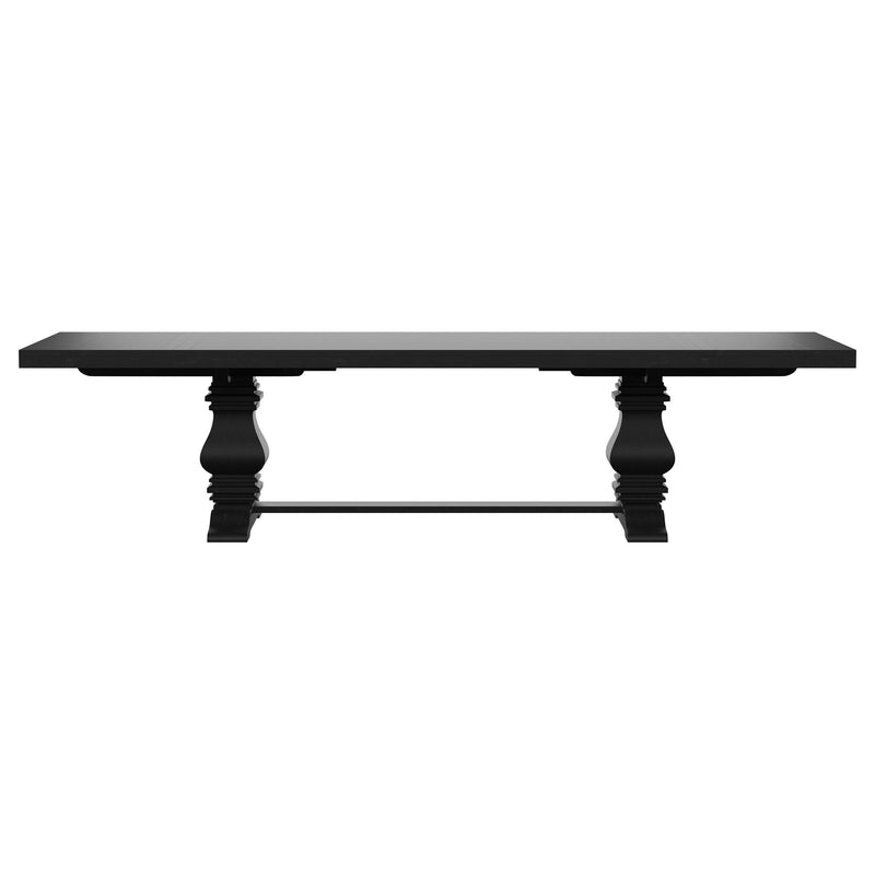 Florence 7-piece 126-inch Extension Dining Table Set Distressed Black - 115531-S7B