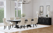 Florence 9-piece 126-inch Extension Dining Table Set Distressed Black - 115531-S9B