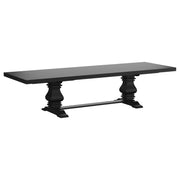 Florence 9-piece 126-inch Extension Dining Table Set Distressed Black - 115531-S9B