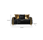 Florence Black Velvet Sofa 88" & Loveseat 64" - FLORENCEBLACK-SL