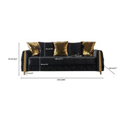 Florence Black Velvet Sofabed 88" - FLORENCEBLACK-S