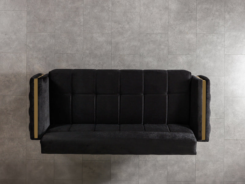 Florence Black Velvet Sofabed 88" - FLORENCEBLACK-S