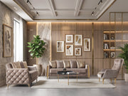 Florence Coffee Velvet Chair - FLORENCECOF-CHAIR