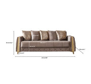 Florence Coffee Velvet Sofa 88" & Loveseat 64" - FLORENCECOF-SL