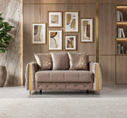 Florence Coffee Velvet Sofa 88" & Loveseat 64" - FLORENCECOF-SL