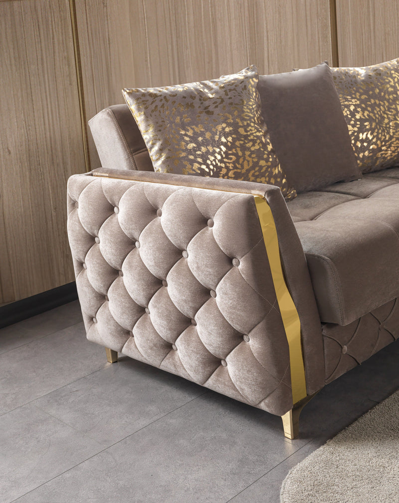 Florence Coffee Velvet Sofa 88" & Loveseat 64" - FLORENCECOF-SL