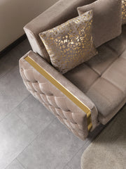 Florence Coffee Velvet Sofa 88" & Loveseat 64" - FLORENCECOF-SL
