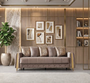 Florence Coffee Velvet Sofabed 88" - FLORENCECOF-S