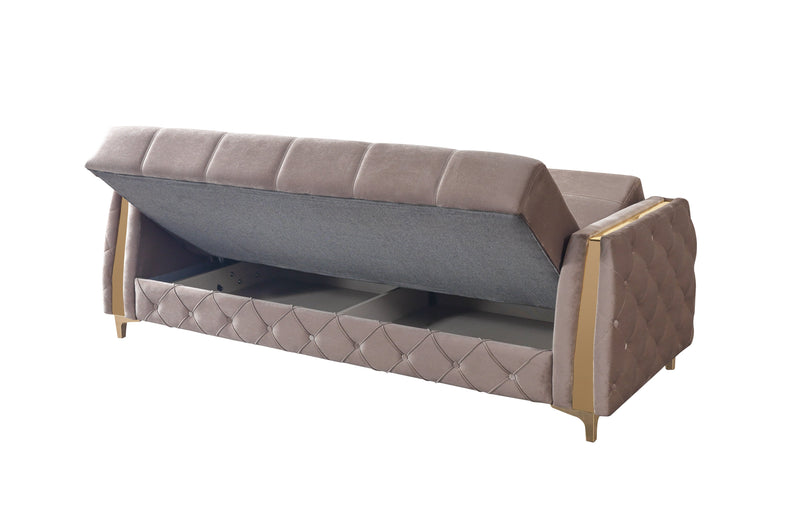 Florence Coffee Velvet Sofabed 88" - FLORENCECOF-S