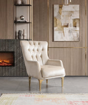 Florence Ivory Velvet Chair - FLORENCEIVORY-CHAIR