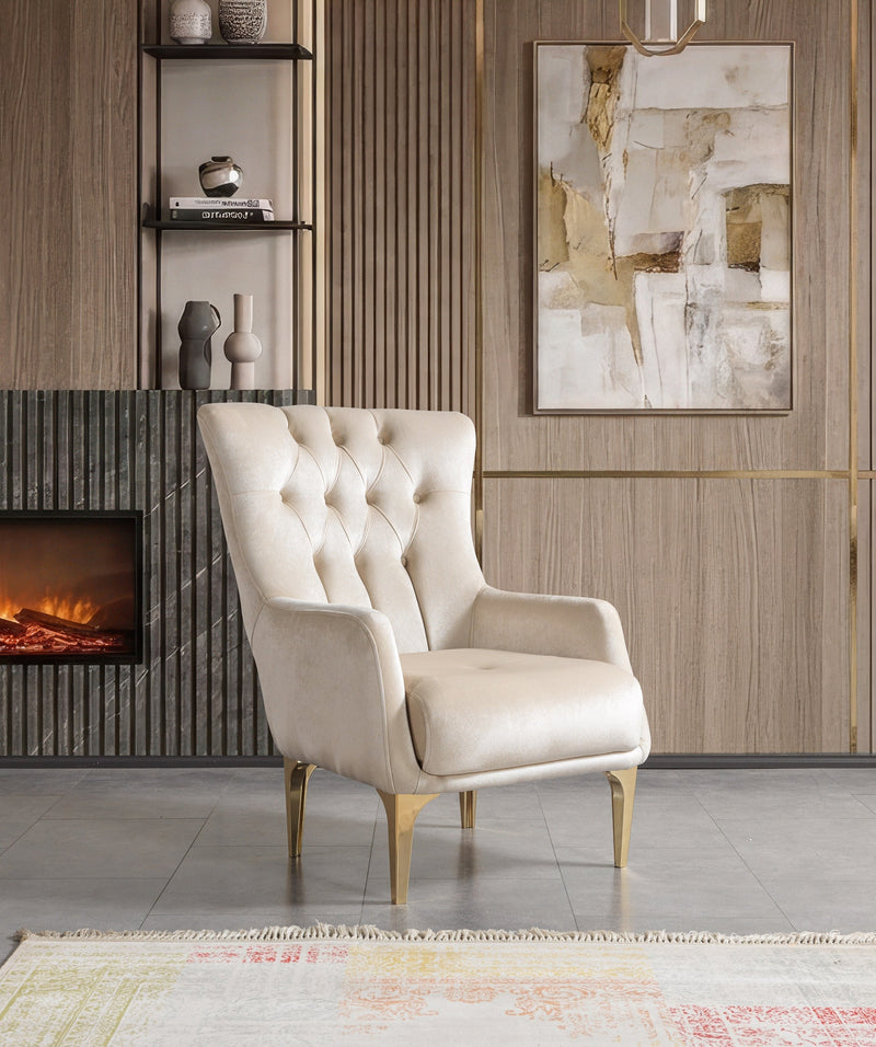 Florence Ivory Velvet Chair - FLORENCEIVORY-CHAIR