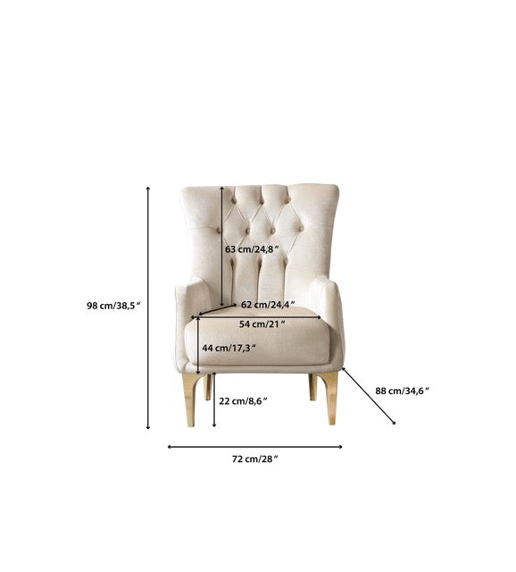 Florence Ivory Velvet Chair - FLORENCEIVORY-CHAIR