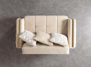 Florence Ivory Velvet Loveseat 64.5" - FLORENCEIVORY-L