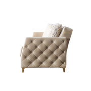 Florence Ivory Velvet Loveseat 64.5" - FLORENCEIVORY-L