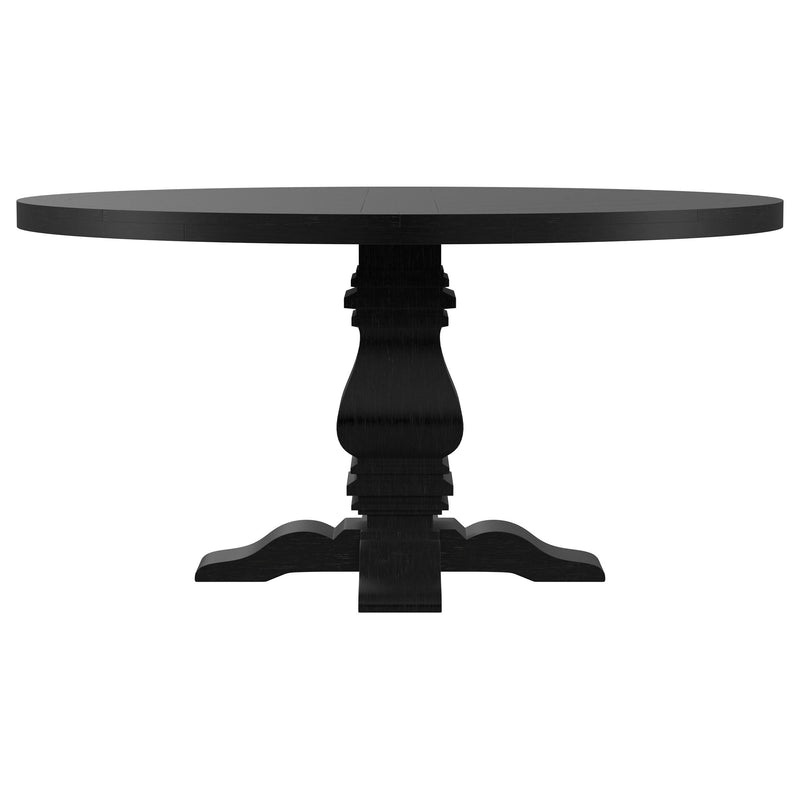 Florence Round 60-inch Pedestal Base Dining Table Black - 115530