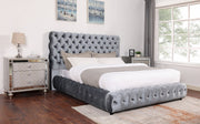 Flory Gray Queen Upholstered Platform Bed - DMV FurnitureQueen Bed