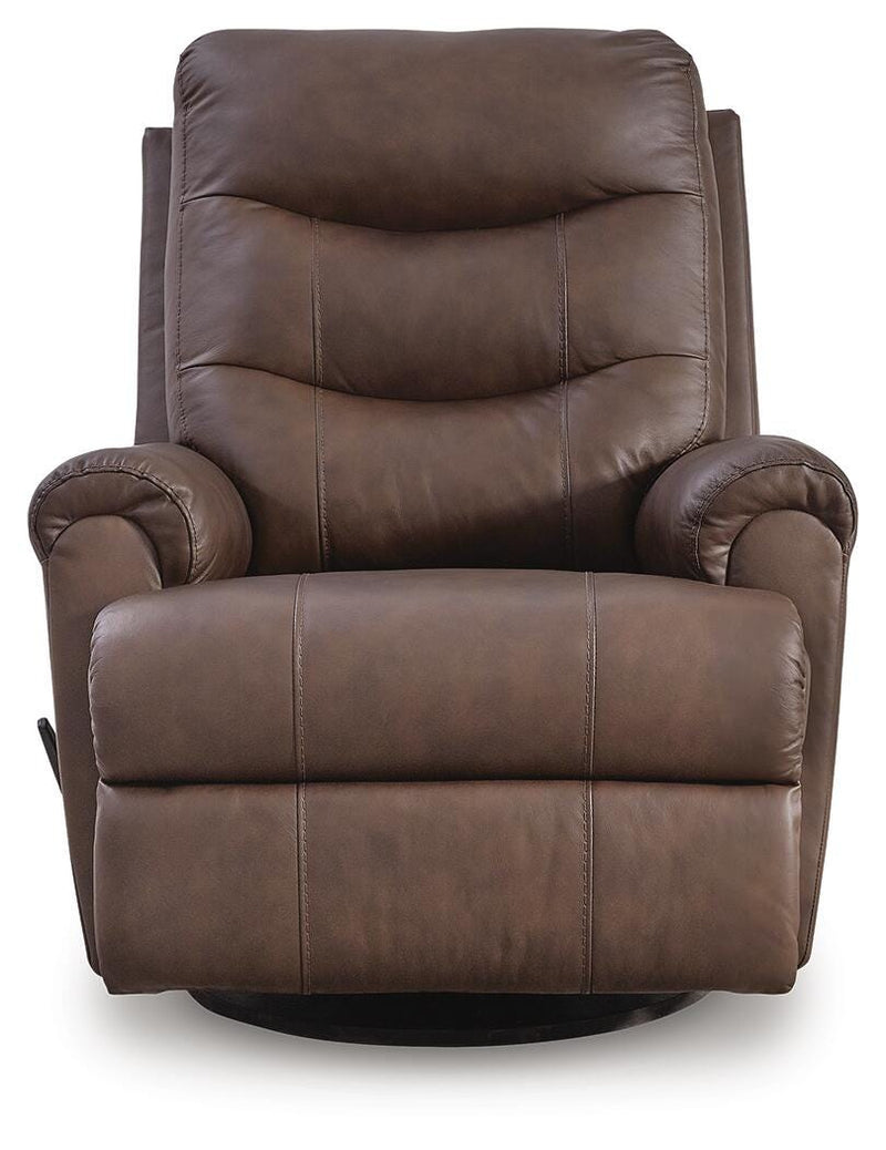 Flynwood Espresso Swivel Glider Recliner - PCU1340061