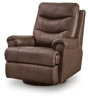 Flynwood Espresso Swivel Glider Recliner - PCU1340061