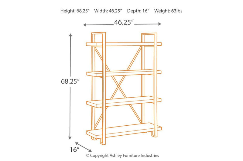 Forestmin Brown/Black Bookcase - DMV FurnitureBookcases