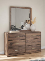 Fortlorn Walnut Brown Dresser and Mirror - PCB386B1