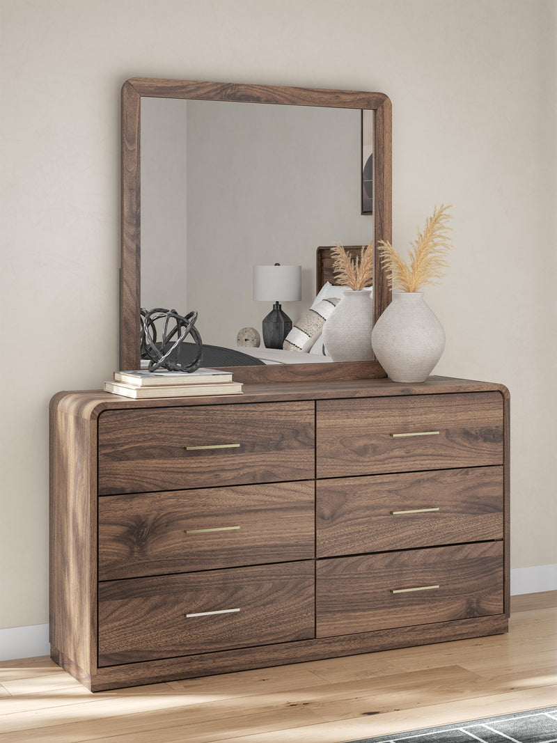 Fortlorn Walnut Brown Dresser and Mirror - PCB386B1