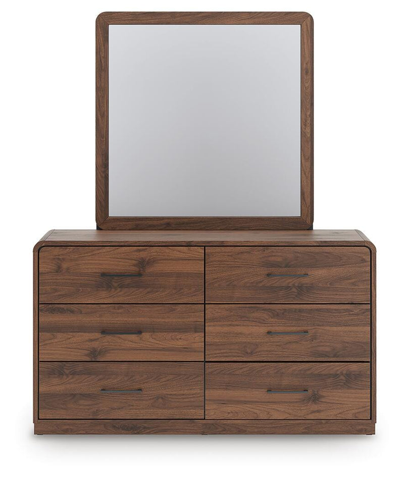 Fortlorn Walnut Brown Dresser and Mirror - PCB386B1
