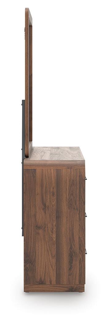 Fortlorn Walnut Brown Dresser and Mirror - PCB386B1