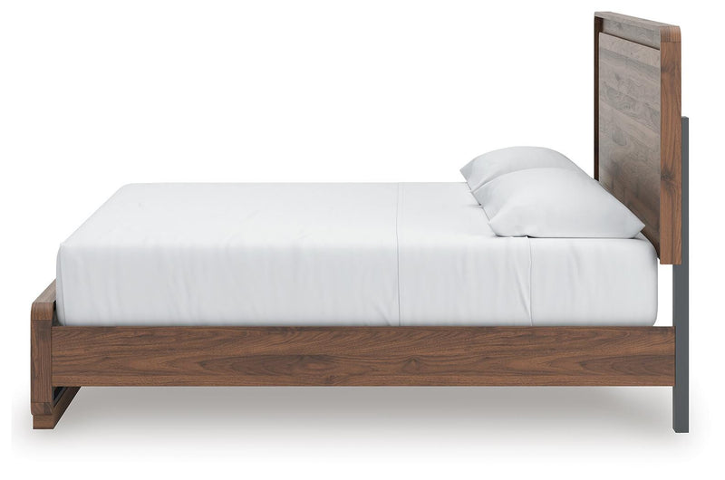 Fortlorn Walnut Brown King Panel Bed - PCB386B4