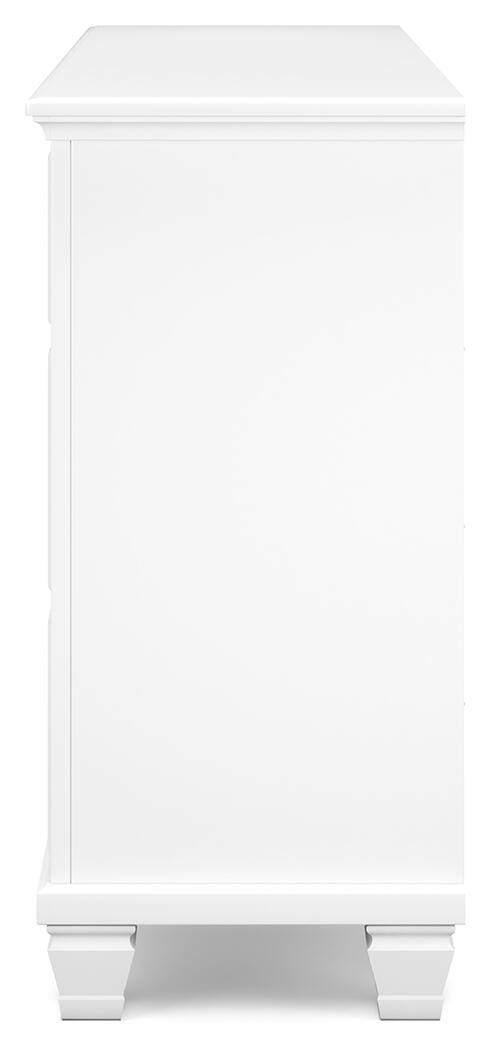 Fortman California King Panel Storage Bed and Dresser in White - PKG023780