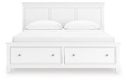 Fortman California King Panel Storage Bed, Dresser and Mirror in White - PKG023781