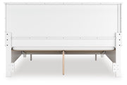 Fortman California King Panel Storage Bed, Dresser and Mirror in White - PKG023781