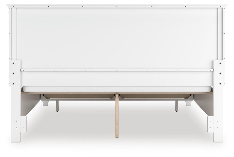 Fortman California King Panel Storage Bed, Dresser and Mirror in White - PKG023781