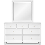 Fortman California King Panel Storage Bed, Dresser and Mirror in White - PKG023781