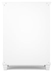 Fortman Full Panel Bed with Mirrored Dresser and Chest in White - PKG015173