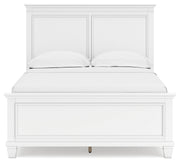 Fortman Full Panel Bed with Mirrored Dresser and Chest in White - PKG015173
