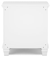 Fortman Full Panel Bed with Mirrored Dresser, Chest and Nightstand in White - PKG015174