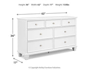 Fortman Full Panel Storage Bed and Dresser in White - PKG023790