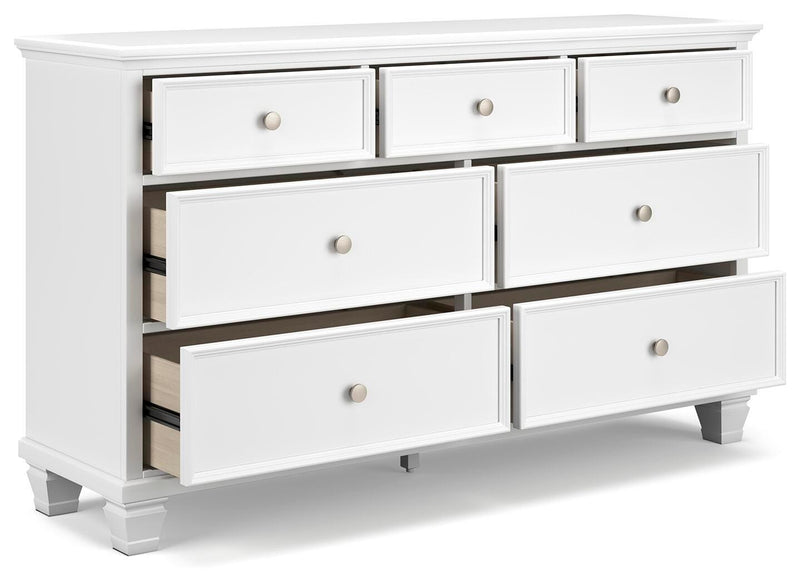 Fortman Full Panel Storage Bed and Dresser in White - PKG023790