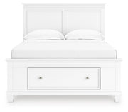 Fortman Full Panel Storage Bed, Dresser and Chest in White - PKG023794