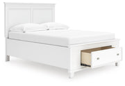Fortman Full Panel Storage Bed, Dresser and Chest in White - PKG023794