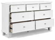 Fortman Full Panel Storage Bed, Dresser and Chest in White - PKG023794