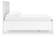 Fortman Full Panel Storage Bed, Dresser and Mirror in White - PKG023791