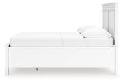 Fortman Full Panel Storage Bed, Dresser and Mirror in White - PKG023791