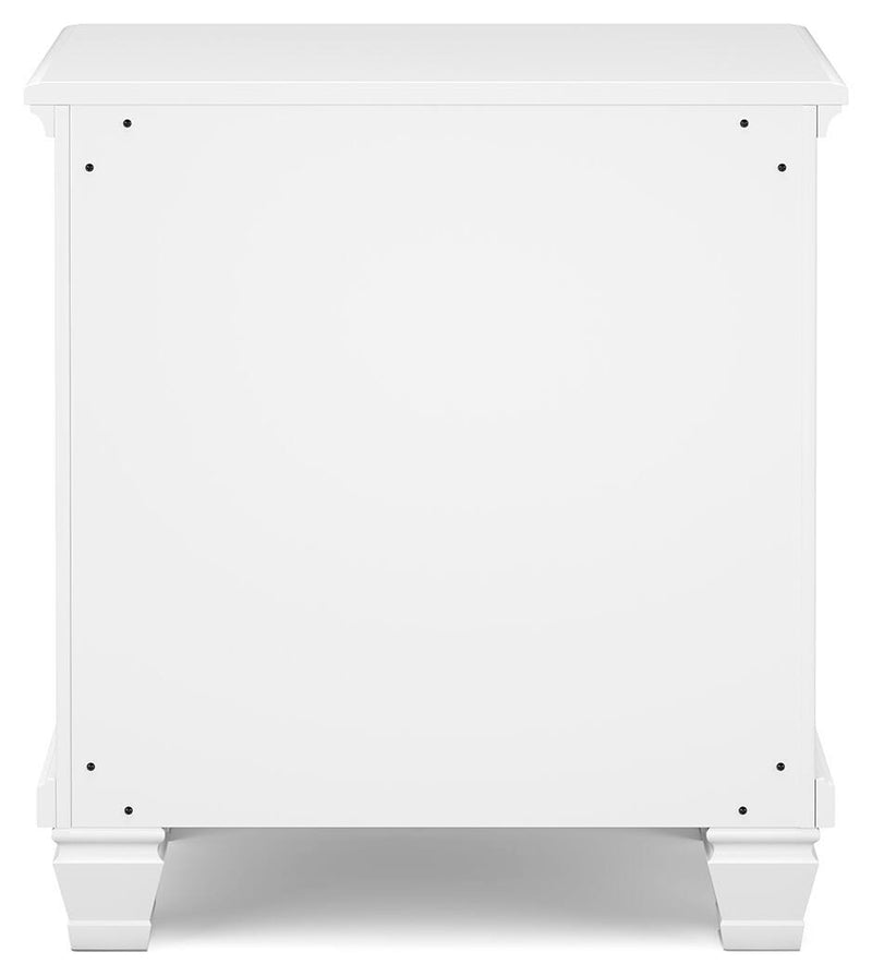Fortman Full Panel Storage Bed, Dresser and Nightstand in White - PKG023793