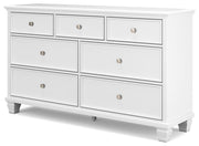 Fortman Full Panel Storage Bed, Dresser and Nightstand in White - PKG023793