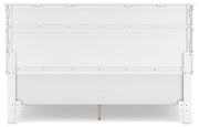 Fortman King Panel Bed with Mirrored Dresser in White - PKG015151