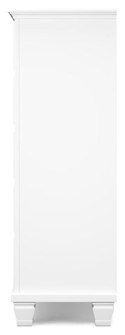 Fortman King Panel Storage Bed, Dresser and Chest in White - PKG023779