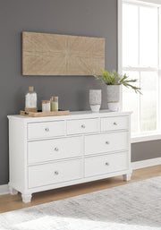 Fortman King Panel Storage Bed, Dresser and Chest in White - PKG023779
